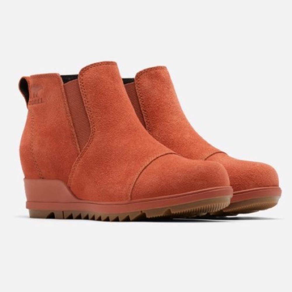 SOREL Evie Suede Pull-on Wedge Ankle Bootie 9
